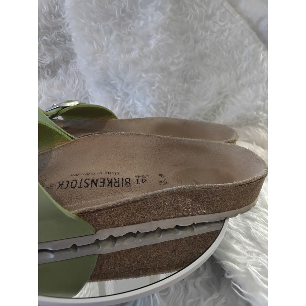 Birkenstock Arizona Sandals Light Green Leather Buckle Comfort Size 41 - Picture 6 of 7